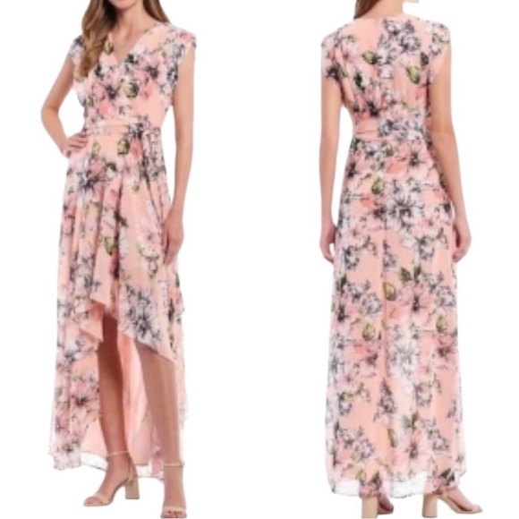 Eliza J Dresses & Skirts - Eliza J Asymmetrical Pink Floral Dress